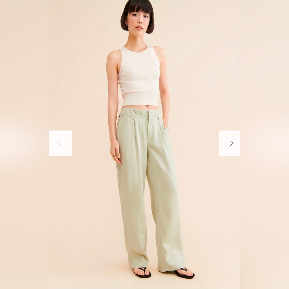 Free People Falling Out Trouser in Alfalfa, Size 8